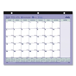 Rediform Office Products Academic Binder-Insertable Desk Pad Calendar 13-Month July 2025 to July 2026 White - 1 of 4