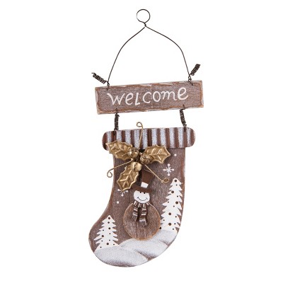 Gallerie II Welcome Woodsy Stocking Christmas Xmas Ornament