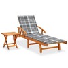 vidaXL Sun Lounger With Table Natural wood Solid acacia wood Large - 2 of 4