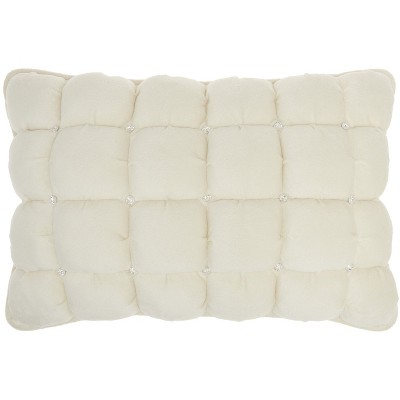 Mina Victory Sofia Quilted Swarovski Indoor Throw Pillow