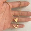 HTUTWOO Triangle Pendant Necklace V Shape Double Necklace Bosnian Style Minimalist Jewelry for Women - 3 of 4