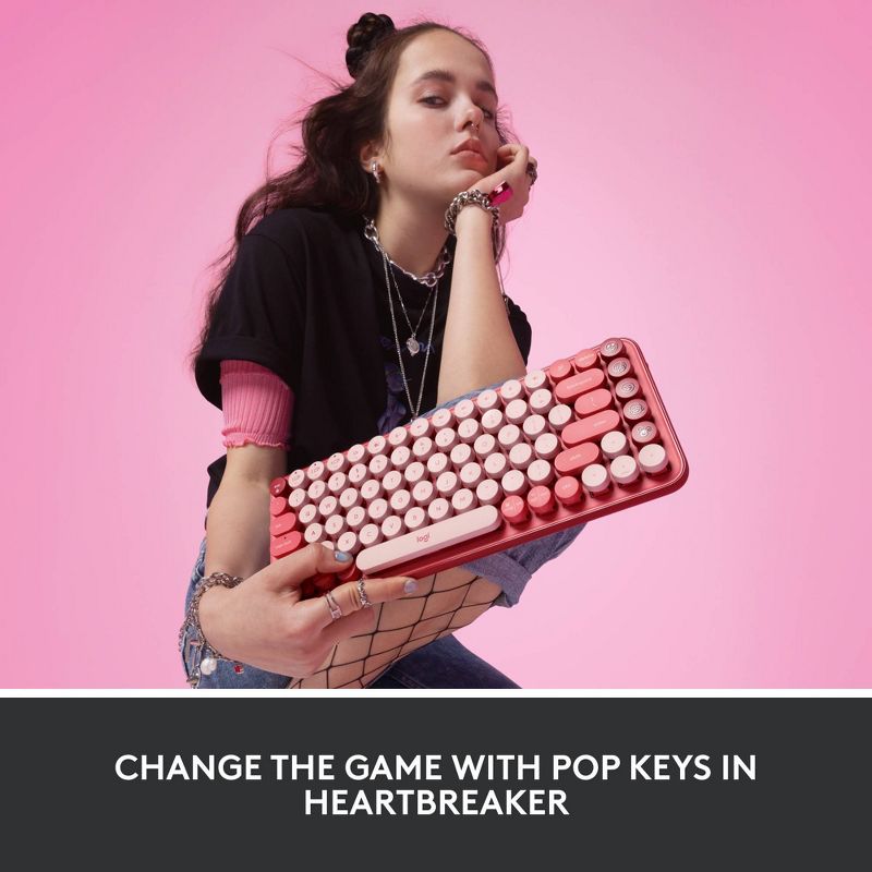 Logitech POP Keys Wireless Mechanical Keyboard With Emoji Keys, 4 of 14