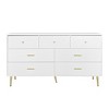 RISOKEYS 7 Drawer Dresser,High Gloss Dresser with Golden Metal Handles,Chest of Drawers with Wide Drawers for Bedroom,Living Room,Hallway,White - 2 of 4