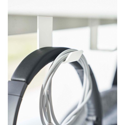 White Steel Under-Desk Storage Hooks
