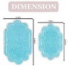 Allure Collection Tufted Bathroom Rug, Soft and Absorbent Bath Rugs, Non-Slip Bath Carpet, Machine Washable, Quick-Dry Rug- 2Pcs Set, Turquoise - 3 of 4