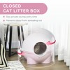 MaseiKar Hooded Cat Litter Box, Large Kitty Litter Pan with Lid, Scoop, Leaking Sand Pedal, Top Handle, Light Pink - 2 of 4