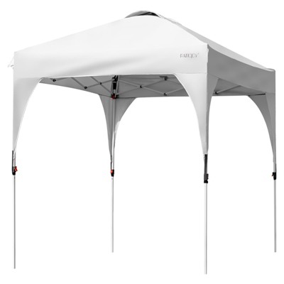Tangkula Pop-up Canopy Tent 6.6’ x 6.6’ Height Adjustable Commercial Instant Canopy w/ Portable Roller Bag Blue/ White/ Grey