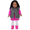 Sophia’s Snowflake Dress, Faux Fur Vest, Leggings, & Booties Outfit for 18” Dolls, Hot Pink/Silver/White - 4 of 4