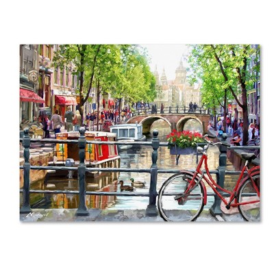 Colorful Amsterdam Landscape Canvas Art for Kids Nursery