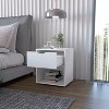 Vynxaria Modern 1-Drawer 1-Shelf Nightstand - White, Spacious Drawer (4"x13.6"x11.2"), Open Shelf (9.5"x15.8"x13.8"), Quality Manufactured Wood - 4 of 4