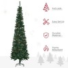Whisen 7.5FT Pencil Artificial Christmas Tree with Realistic Branches, Pine Cones, Metal Base - Green - 4 of 4
