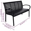 vidaXL Patio Bench, Black 45.7" Steel and WPC - 2 of 4