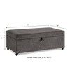 Alilang 45.00 inches Upholstered Storage Ottoman with Hinged Lid and Rolling Casters-Charcoal Gray - 4 of 4
