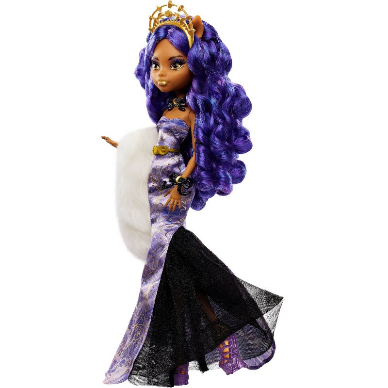 Monster High Clawdeen Wolf Howliday Edition Fashion Doll in Purple Gown, 4 of 7