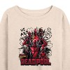Women's - Marvel - We Are Deadpool Doodles Lightweight French Terry Wide Neck Long Sleeve Shirt - 2 of 4