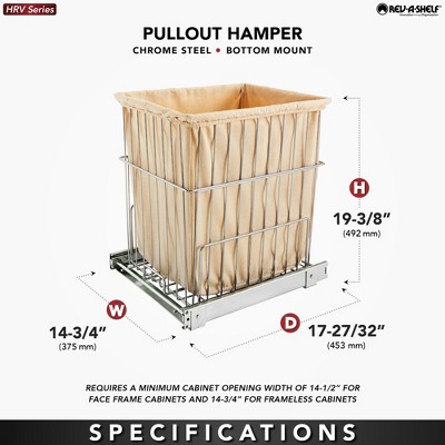 Chrome Wire Frame Stackable Laundry Hamper with Canvas Liner