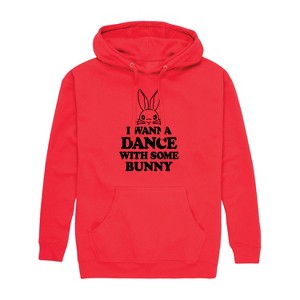 Men's - Instant Message - I Wanna Dance With Some Bunny Graphic Fleece Pullover Hoodie - 1 of 4