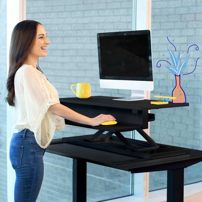 FlexPro Premier 36" Electric Sit-to-Stand Desk Converter in Black