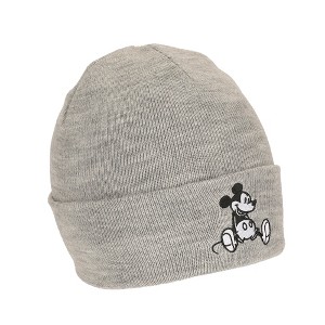 Mickey Mouse Embroidery Acrylic Knit Standard Cuff Beanie - 1 of 4