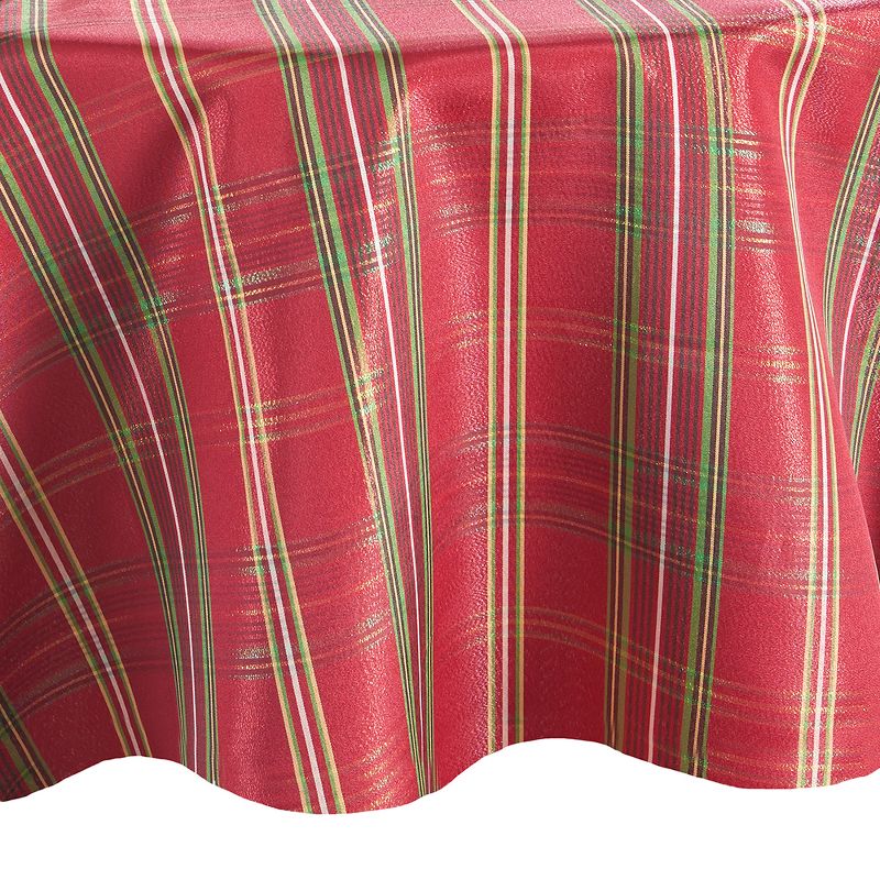 Shimmering Plaid Holiday Tablecloth ~ Red/Green -  Elrene Home Fashions, 1 of 5