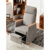 BRINJOY 38.6"Accent Rocking Chair with Footrest High Back Rubber Wood Rocking Legs - 2 of 4