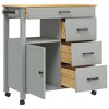 vidaXL Kitchen Trolley MONZA 33.1 in.x15.7 in.x35.4 in. Solid Wood Pine - 4 of 4