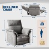 Power Recliner Chair Swivel Glider Upholstered Nursery Rocker Reclining Sofa Chair with Charging Port, Double-Layered Armrests & Side Pocket - 2 of 4
