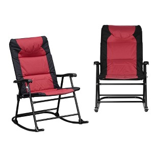 PAGED Outdoor Rocking Chair Set Foldable Beach Chairs with Steel Frame for Porch, Beach, Picnics, Balcony - 1 of 4