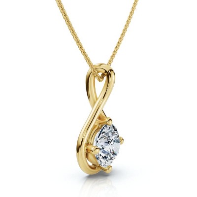 Pompeii3 1Ct Diamond Infinity Pendant 14k Gold Necklace 18" Lab Created EF/VS