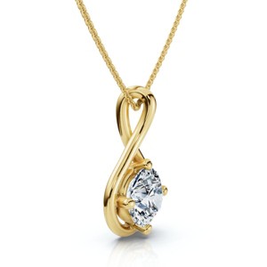 Pompeii3 1Ct Diamond Infinity Pendant 14k Gold Necklace 18" Lab Created EF/VS - 1 of 2