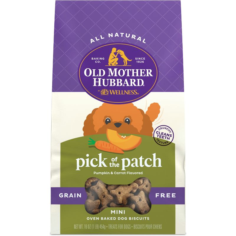 Old Mother Hubbard by Wellness Grain Free Crunchy Pick of The Patch Biscuits Mini Oven Baked with Pumpkin and Carrot Flavor Dog Treats &#8211; 16oz, 1 of 10