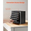 Munora 8.6" Portable Metal Tool Box - 5 Drawers, Tool Organizer with Protective Padding - Black for Workshop/Desk - 4 of 4