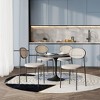 LeisureMod 5-PC Dining Set - 36" Round Dining Table Sintered Stone Top & Black Pedestal, 4 Velvet Dining Chairs in Black Steel Legs - 2 of 4