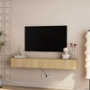 HDZNVF Floating TV Stand Wall Mounted, 69 inch Modern TV Stand for 55 60 65 Inch TV, Light Brown - 2 of 4