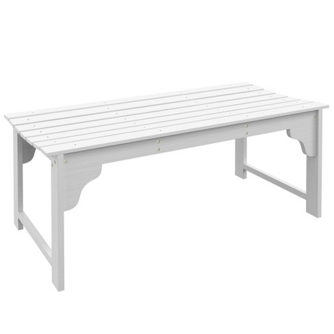 Outsunny Slatted Wooden Garden Bench Curved Seat Front Porch Bench White Target