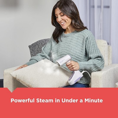 Compact Gray and White Foldable Handheld Steamer with Extra Long Cord