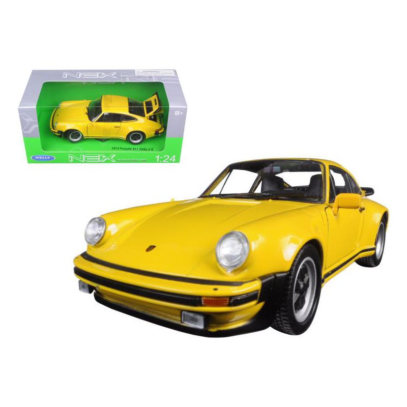 1974 Porsche 911 Turbo 3.0 Yellow 1/24 Diecast Model Car by Welly, 1 of 6