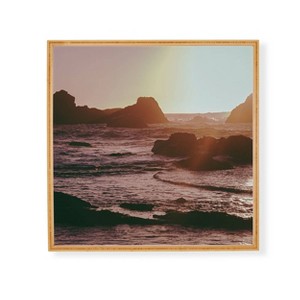 Deny Designs Hannah Kemp Rocky Sun Kissed Tides Framed Wall Art Bamboo - 1 of 3