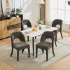 Set of 2 Chenille Dining Chairs with Hollow Back, Upholstered Dining Chair Iron Frame Modern Style, Comfortable Dining Chair for Dining Room-Koiai - 4 of 4