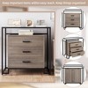 Whizmax Chests of Drawers, Sideboard for Living Room, Dining Room, Bedroom Tempered Glass Top Kitchen Storage Cabinet-Rustic Brown - 4 of 4
