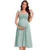 Maternity Dress Women Floral Midi Boho Flowy Dresses A Line Casual Sundress - 2 of 3