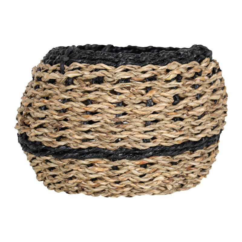 Black Rope & Seagrass Hanging Basket - Foreside Home & Garden, 1 of 10
