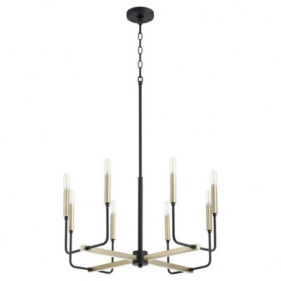 Quorum Lighting Lacy 8 - Light Chandelier in  Noir/Aged Brass