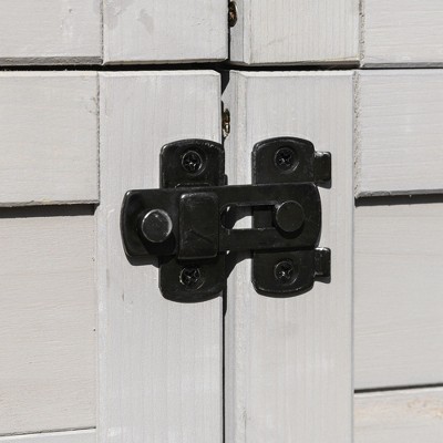 Light Gray Fir Wood Outdoor Storage Shed with Shelves