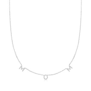 Ross-Simons 0.20 ct. t.w. Diamond "Mom" Station Necklace in Sterling Silver - 1 of 3