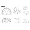 Six-Seater Fan-Shaped Rattan Patio Set with Cushions and Table, Ideal for Garden Use - 4 of 4