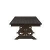 104" Maisha Dining Table Rustic Walnut Finish - Acme Furniture: Double Pedestal, Seats 8, Veneer Surface - 3 of 4