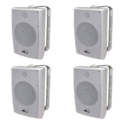 Nippon America 4 x ODP-800WH NA Audiopipe 8 Inch 160 Watt UV Water Resistant Outdoor Speaker with Wall Mounting Bracket, White (4 Pack)