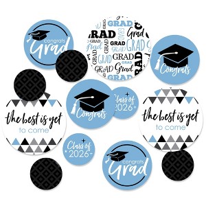 Big Dot of Happiness 2026 Light Blue Graduation Party Giant Circle Confetti - Party Decorations - Large Confetti 27 Count - 1 of 4