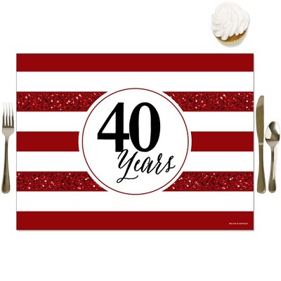 Big Dot of Happiness We Still Do - 40th Wedding Anniversary - Party Table Decorations - Anniversary Party Placemats - Set of 16